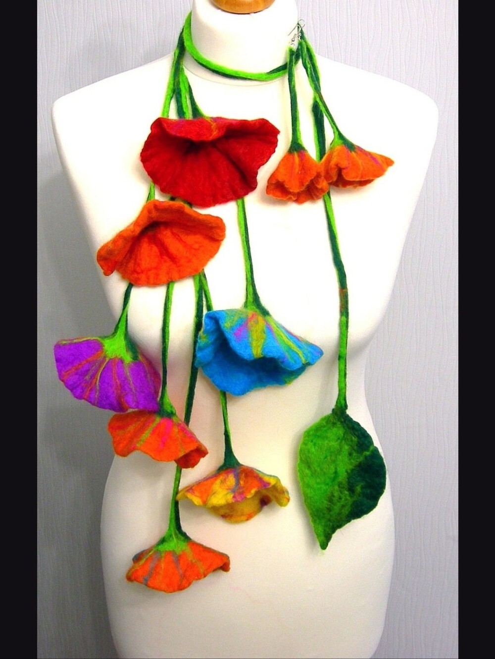 Felted Wool Flower Scarf